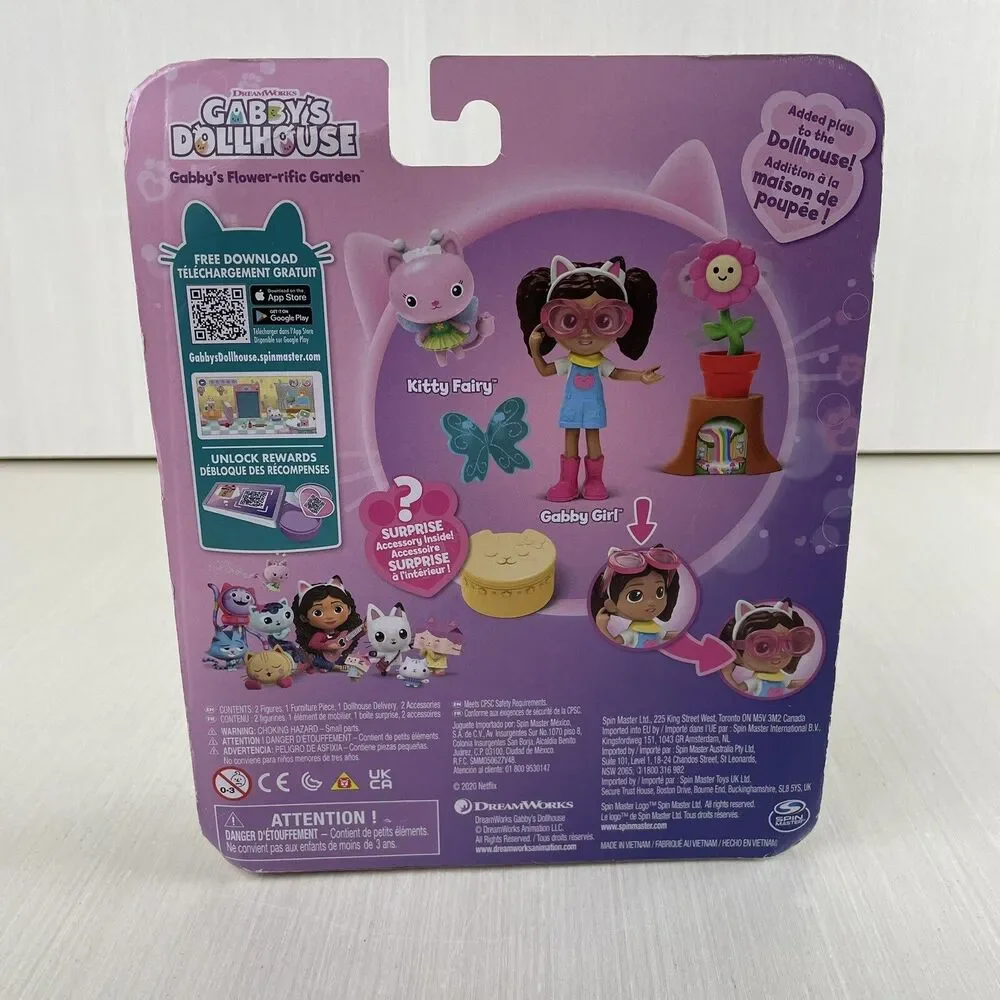 Gabby’s Dollhouse Flower-rific Garden Set Girl Kitty Fairy Surprise Accessory